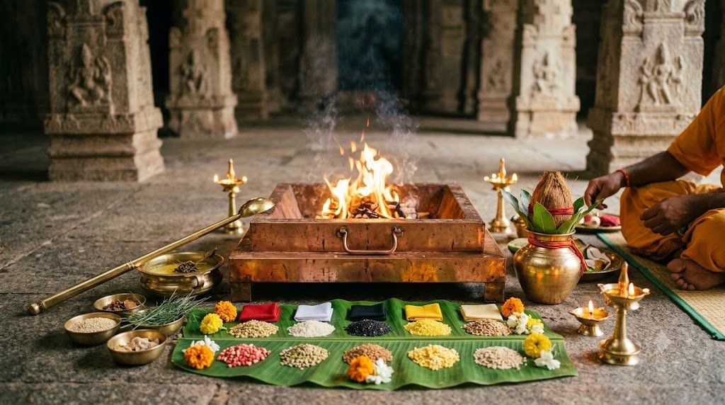 Navagraha Homam benefits: sacred fire ritual honouring the nine planetary deities